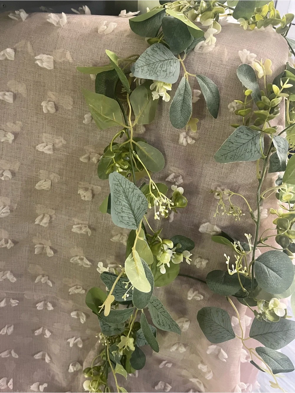 Decorative 70 inch Greenery Garland - Artificial Eucalyptus and Bud Accents